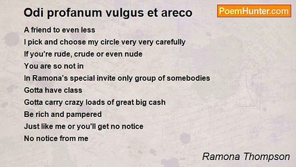 Ramona Thompson - Odi profanum vulgus et areco