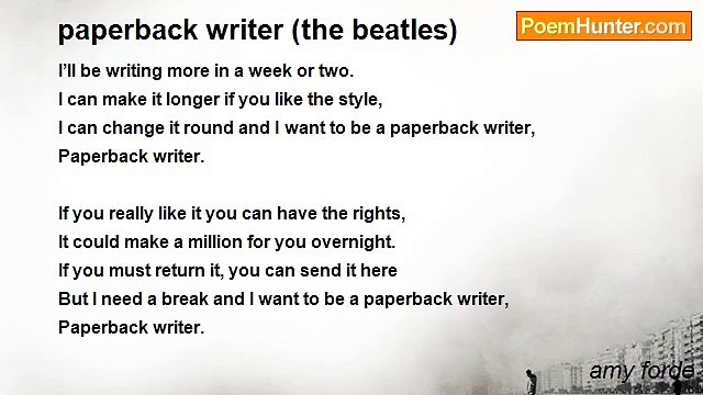 amy forde - paperback writer (the beatles)