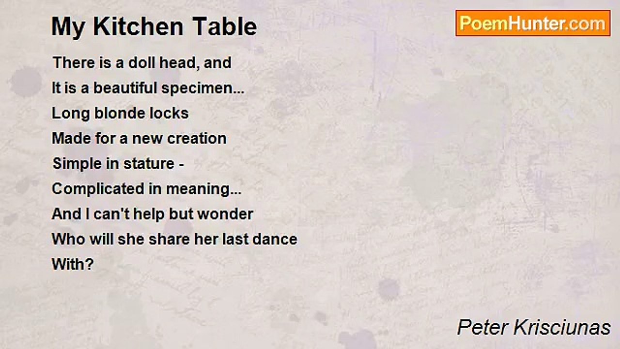 Peter Krisciunas - My Kitchen Table