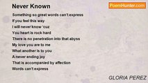 GLORIA PEREZ - Never Known