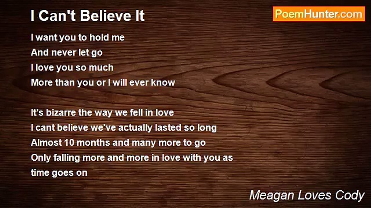 Meagan Loves Cody - I Can't Believe It