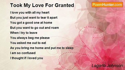 Lagario Johnson - Took My Love For Granted