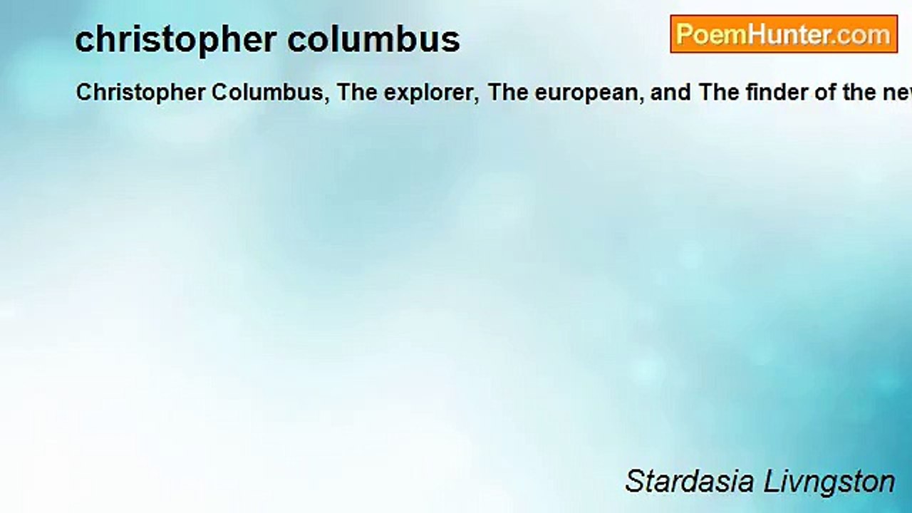 Stardasia Livngston - christopher columbus