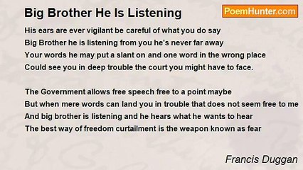 Francis Duggan - Big Brother He Is Listening
