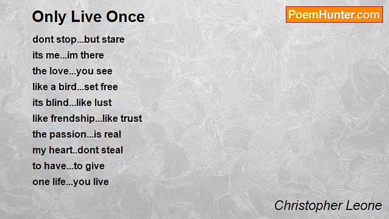 Christopher Leone - Only Live Once