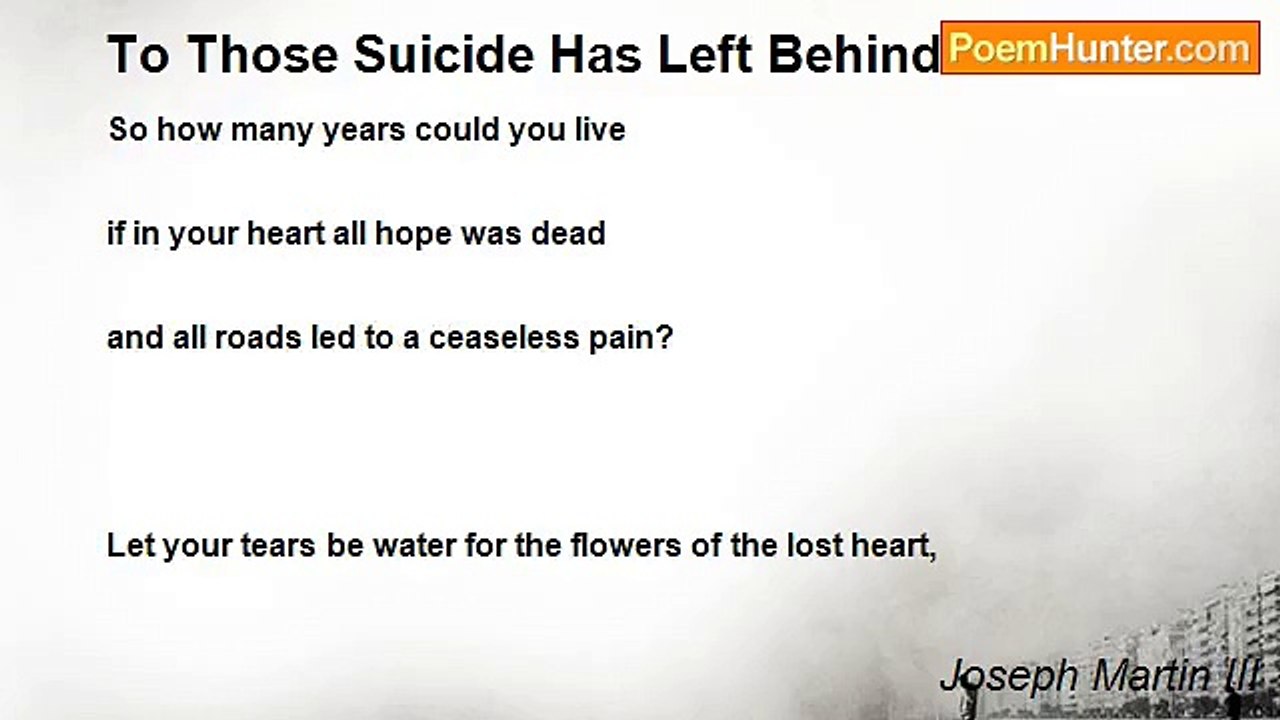 Joseph Martin III - To Those Suicide Has Left Behind