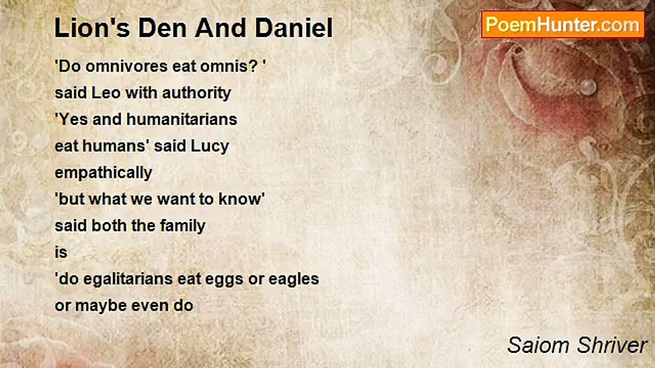Saiom Shriver - Lion's Den And Daniel