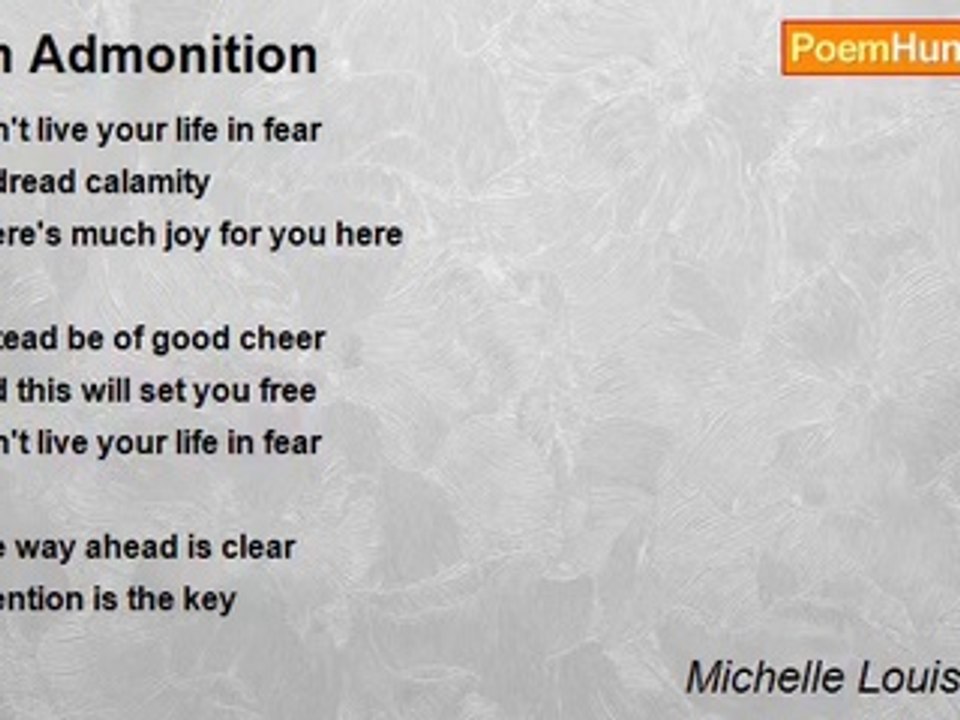 Michelle Louise Willis - An Admonition