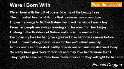 Francis Duggan - Were I Born With