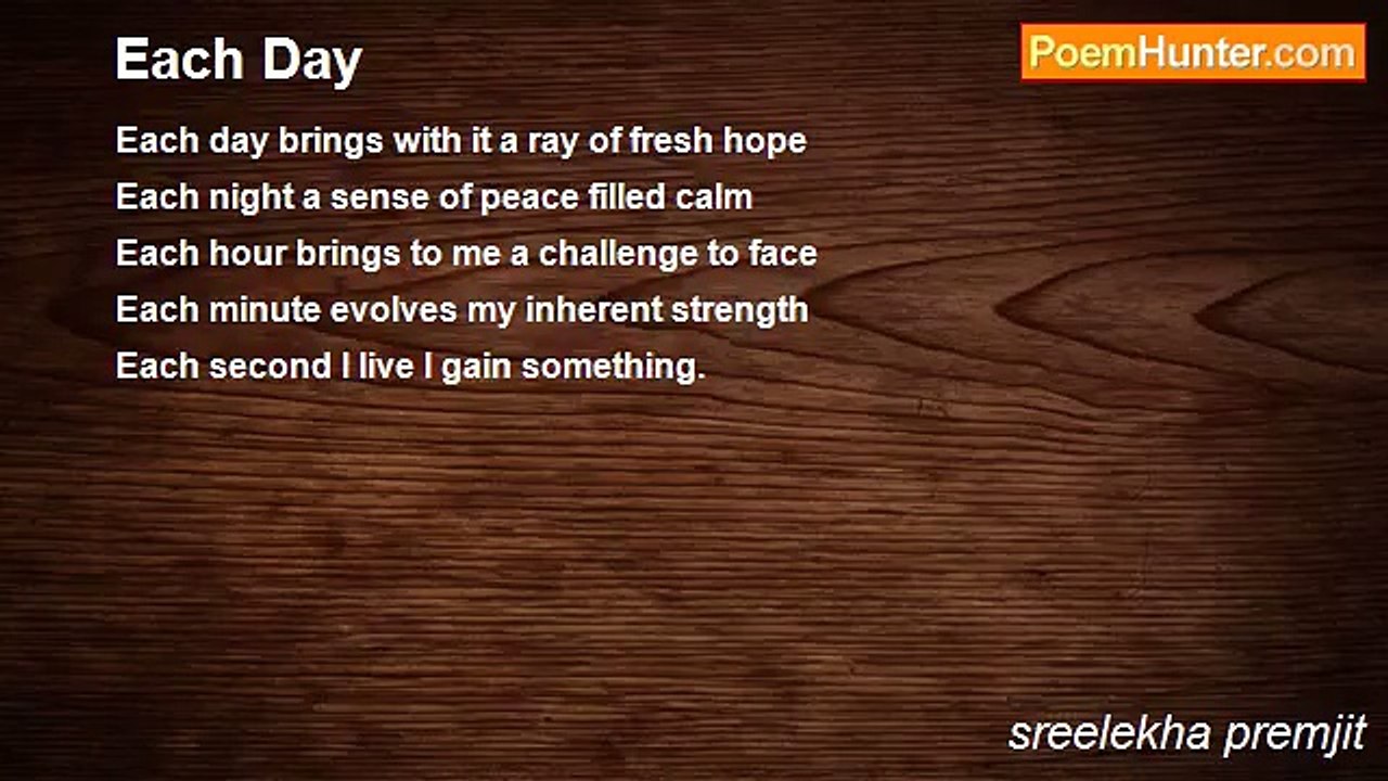 sreelekha premjit - Each Day