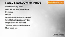 Aldo Kraas - I WILL SWALLOW MY PRIDE