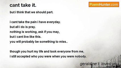 geraldine l. loves you - cant take it.