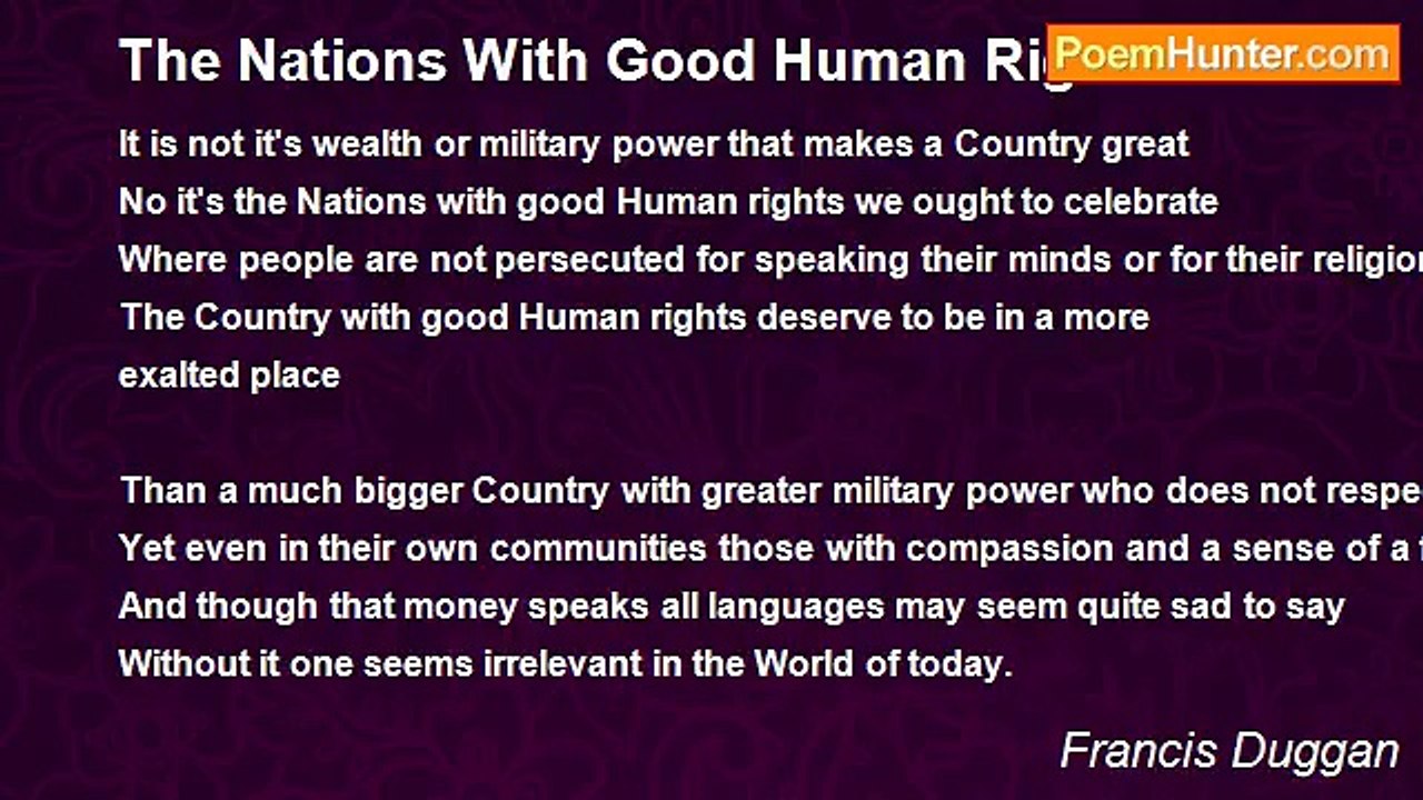 Francis Duggan - The Nations With Good Human Rights