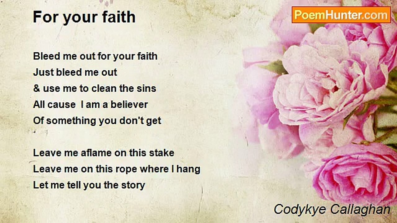Codykye Callaghan - For your faith