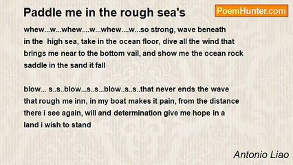 Antonio Liao - Paddle me in the rough sea's