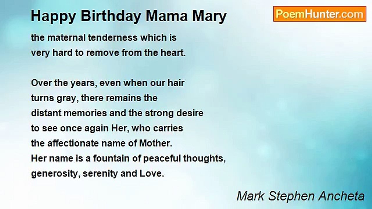 Mark Stephen Ancheta - Happy Birthday Mama Mary