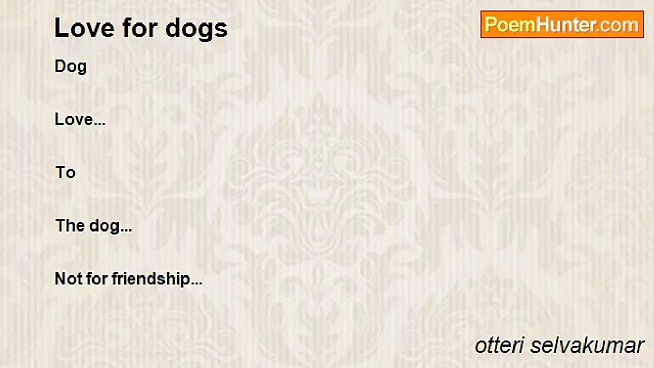 otteri selvakumar - Love for dogs