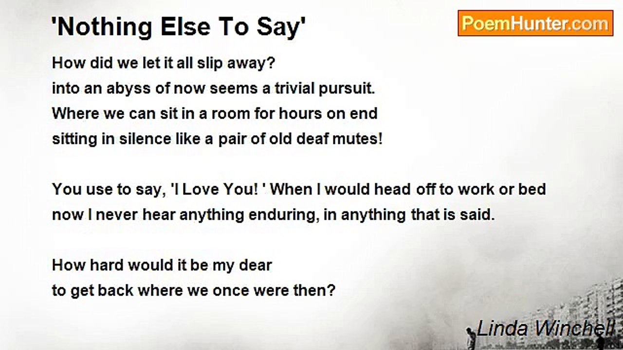Linda Winchell - 'Nothing Else To Say'