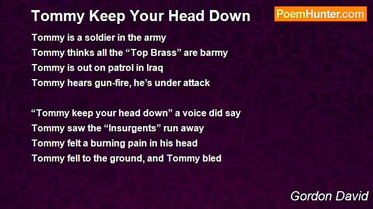Gordon David - Tommy Keep Your Head Down