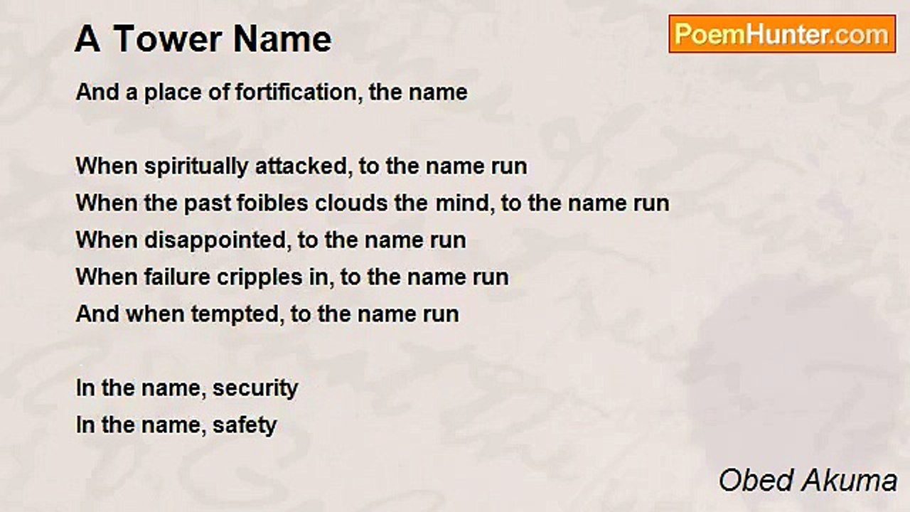 Obed Akuma - A Tower Name