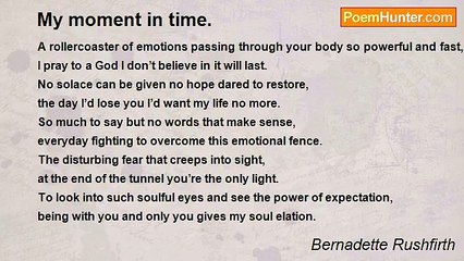 Bernadette Rushfirth - My moment in time.