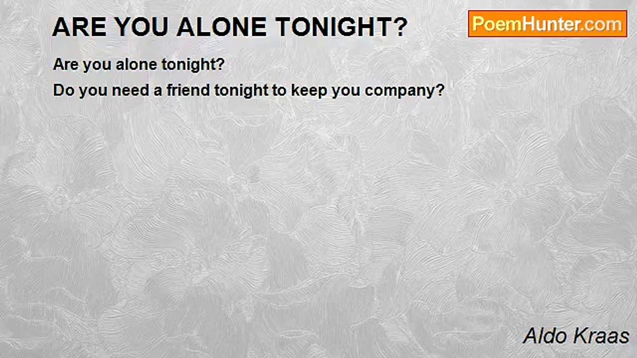 Aldo Kraas - ARE YOU ALONE TONIGHT?