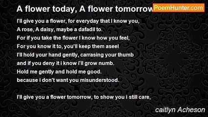 caitlyn Acheson - A flower today, A flower tomorrow