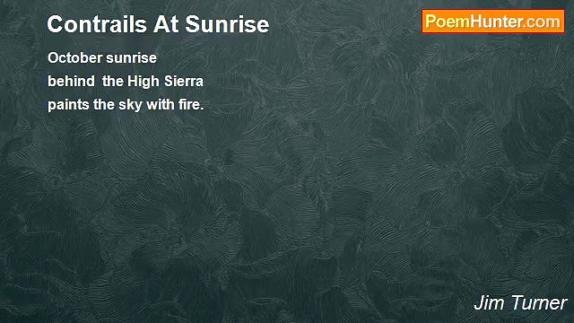 Jim Turner - Contrails At Sunrise