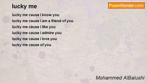 Mohammed AlBalushi - lucky me