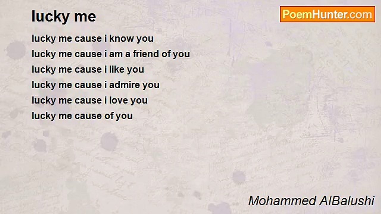 Mohammed AlBalushi - lucky me