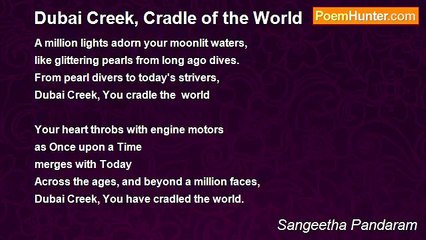 Sangeetha Pandaram - Dubai Creek, Cradle of the World