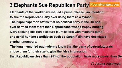 O Anna Niemus - 3 Elephants Sue Republican Party
