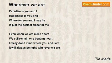 Tia Maria - Wherever we are