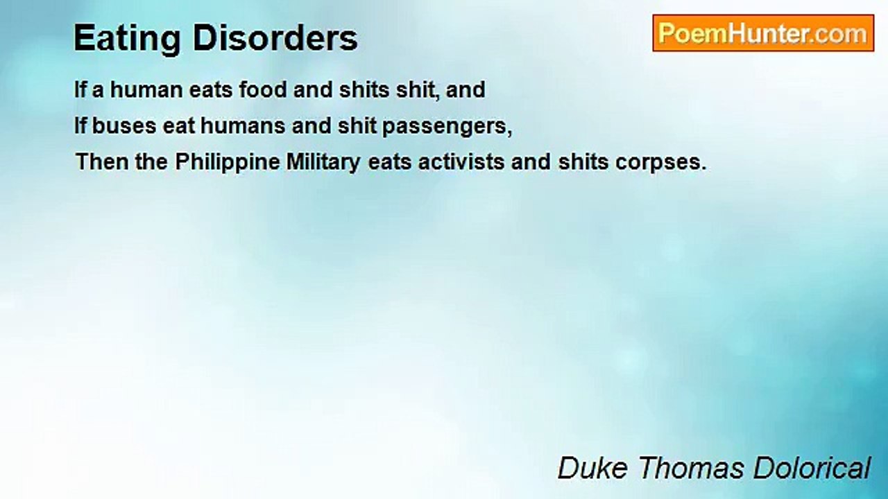 Duke Thomas Dolorical - Eating Disorders