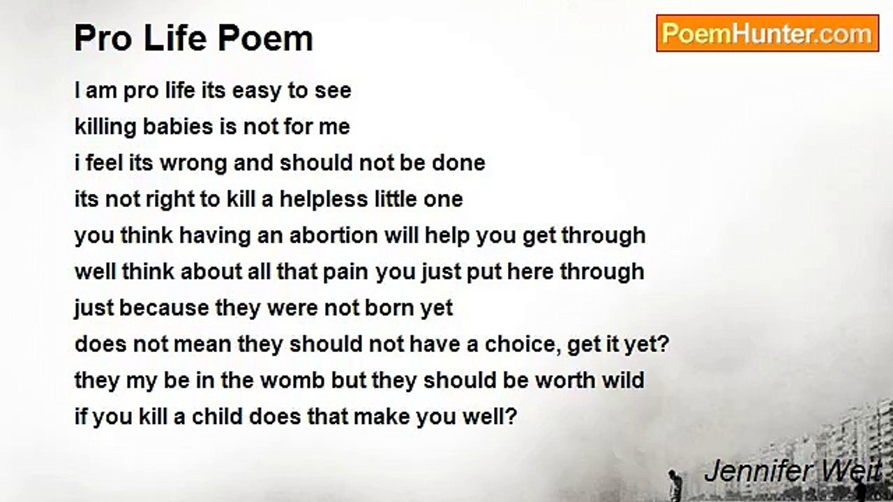 Jennifer Weit - Pro Life Poem