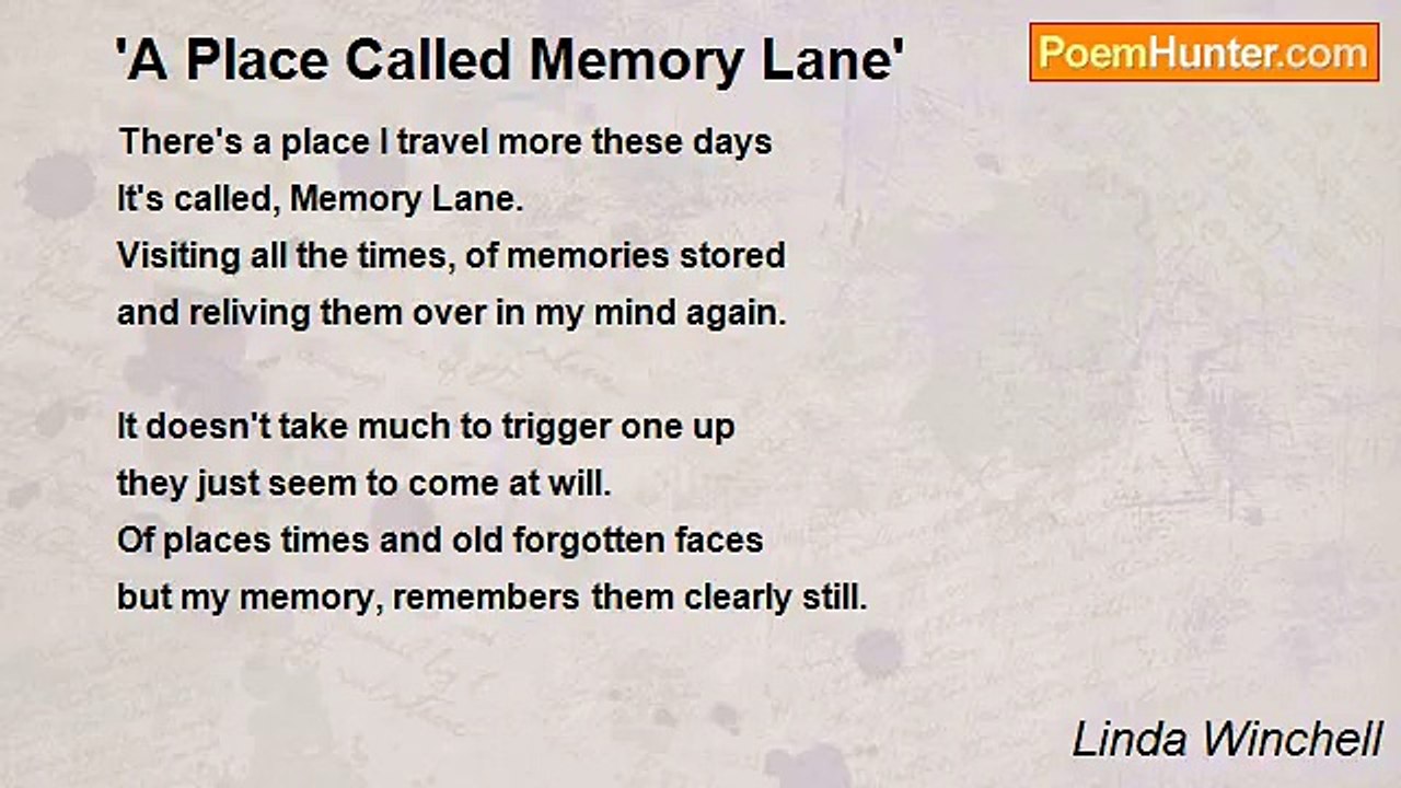Linda Winchell - 'A Place Called Memory Lane'