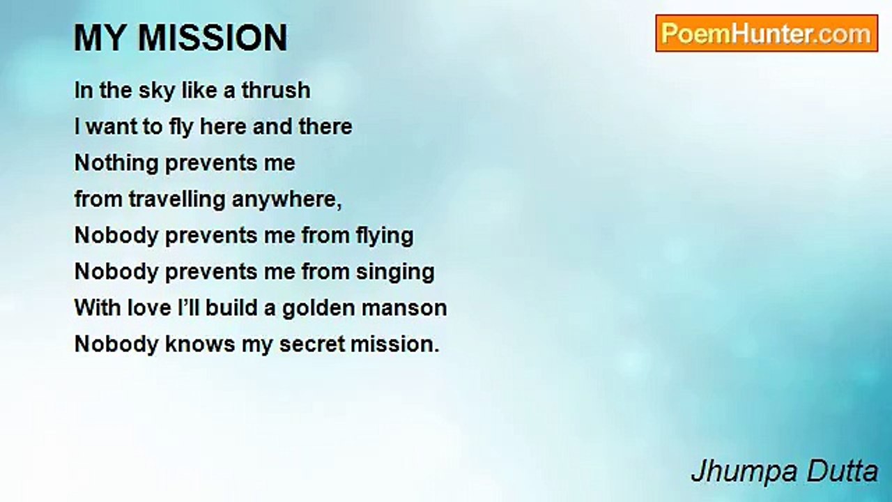 Jhumpa Dutta - MY MISSION