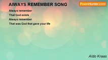 Aldo Kraas - AlWAYS REMEMBER SONG