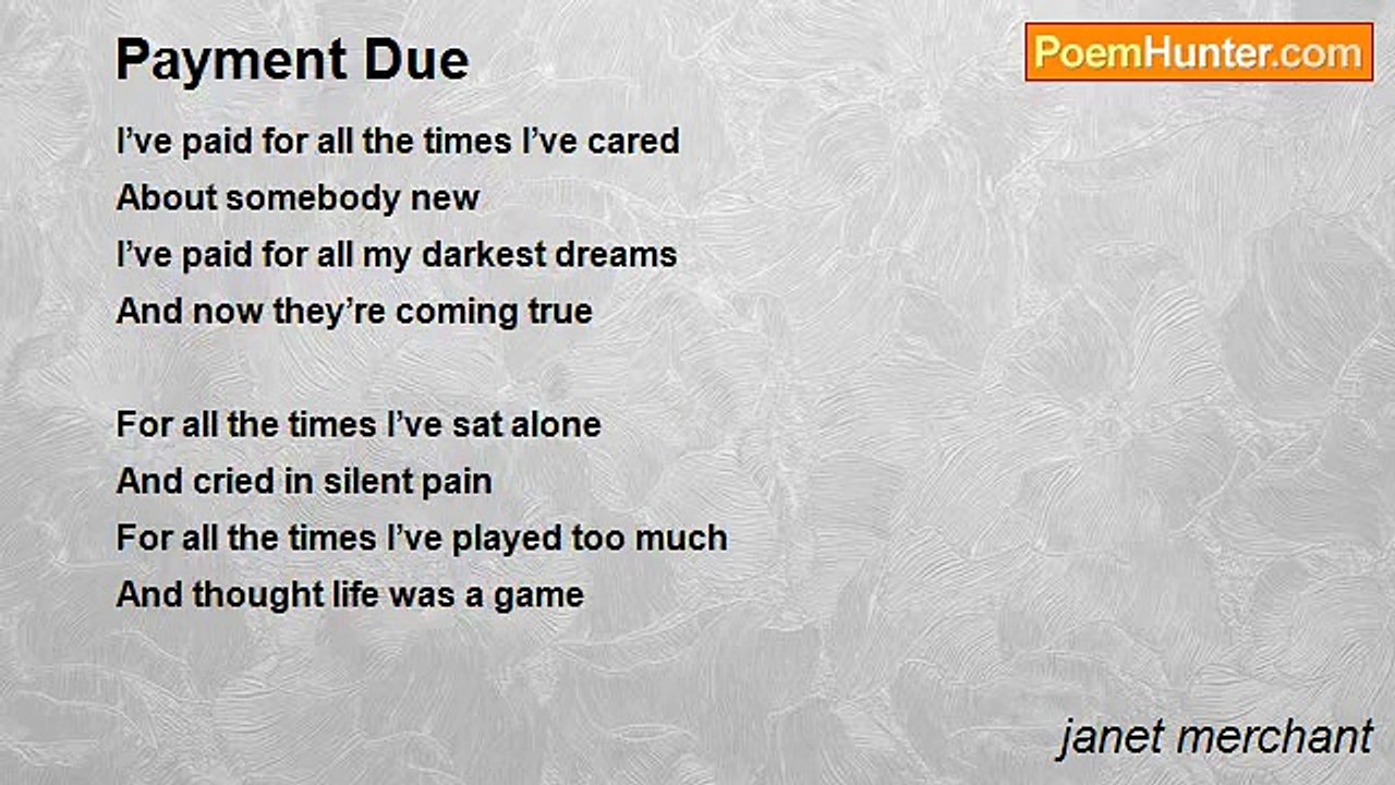 janet merchant - Payment Due