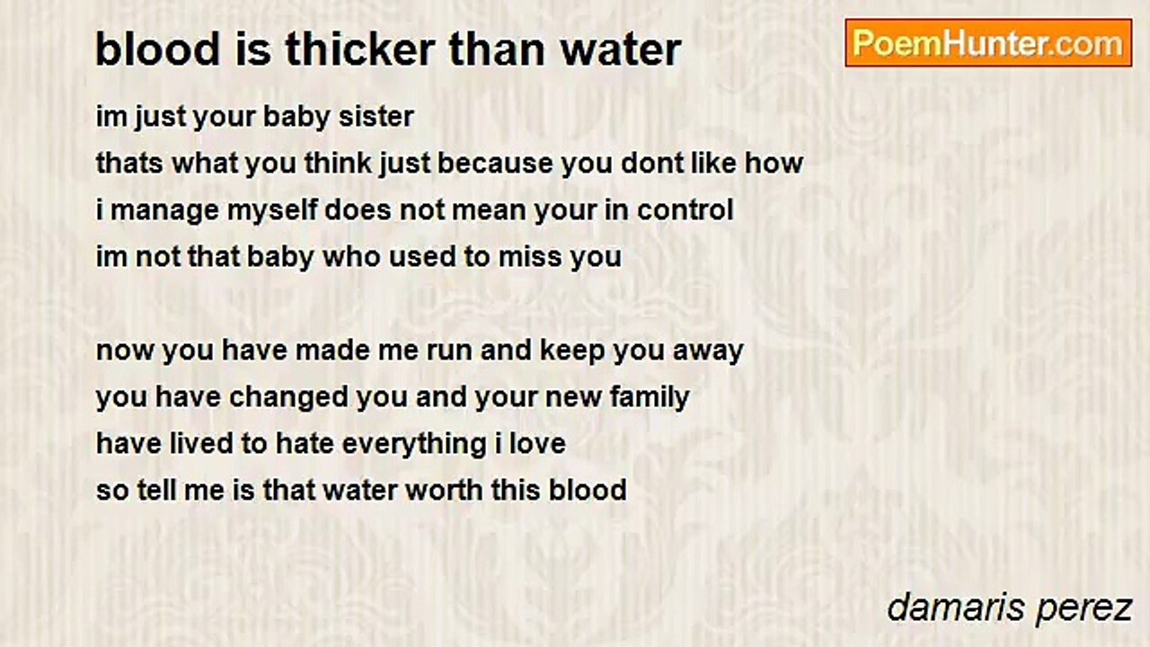 damaris perez - blood is thicker than water