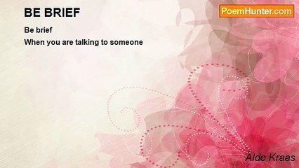 Aldo Kraas - BE BRIEF