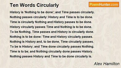 Alex Hamilton - Ten Words Circularly