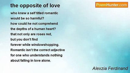 Alexzia Ferdinand - the opposite of love