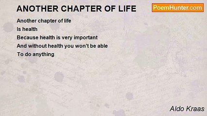 Aldo Kraas - ANOTHER CHAPTER OF LIFE