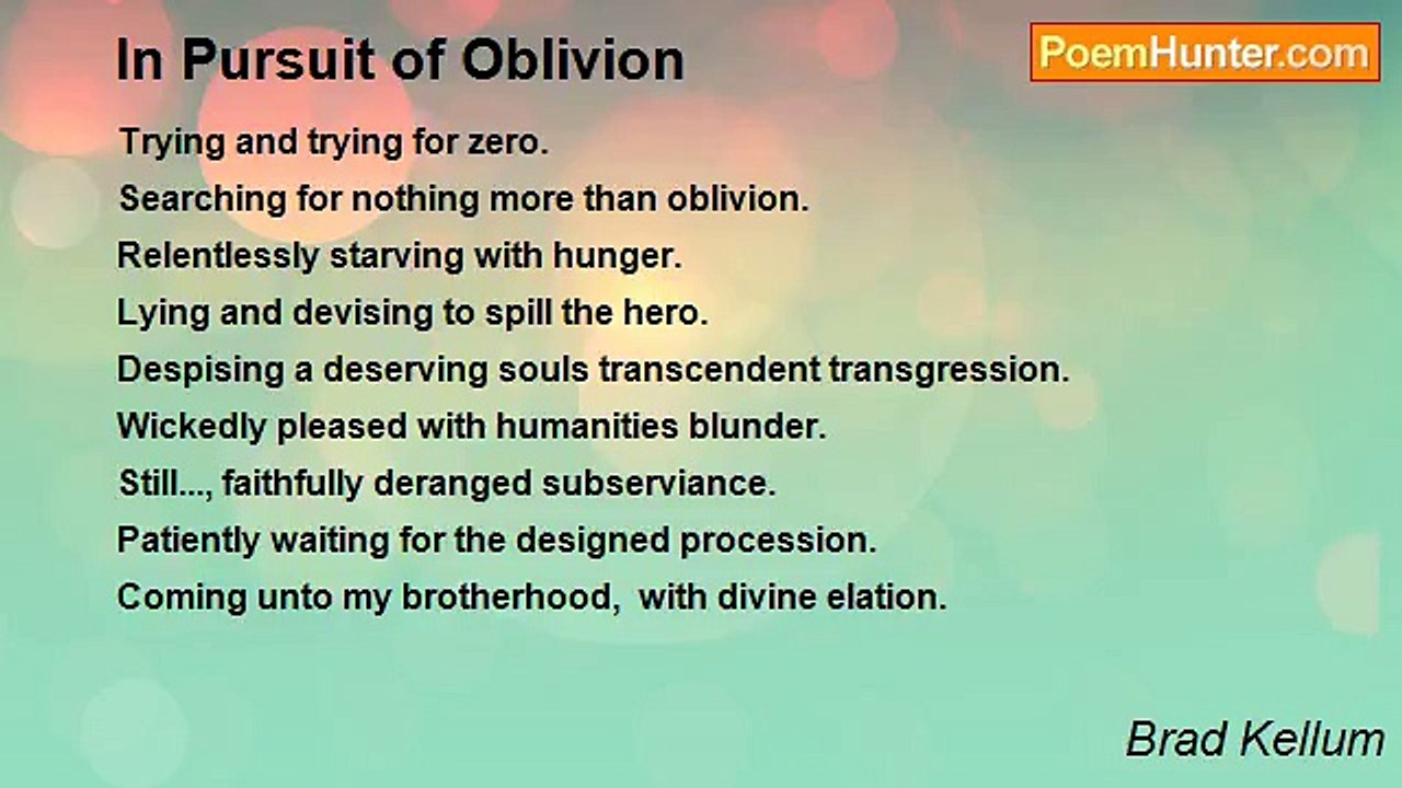 Brad Kellum - In Pursuit of Oblivion