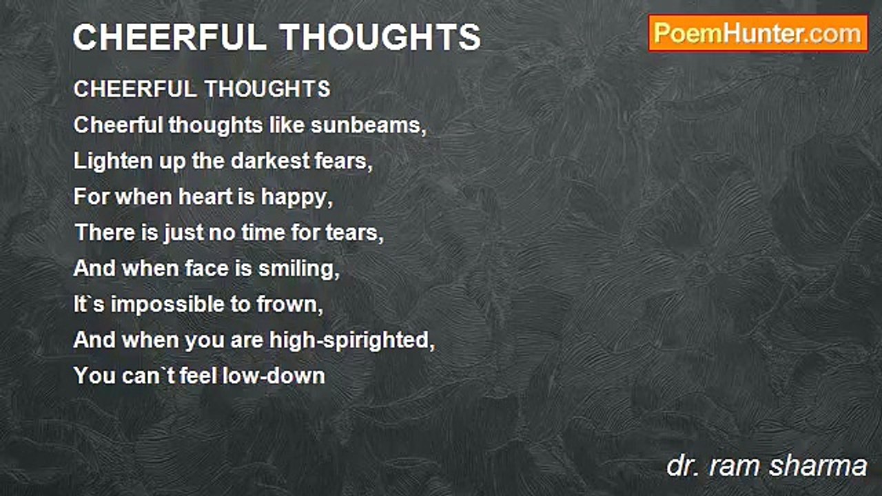 dr. ram sharma - CHEERFUL THOUGHTS