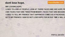 mercy jacobs - dont lose hope.