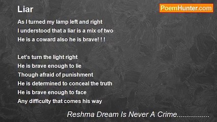 Reshma Dream Is Never A Crime................ - Liar