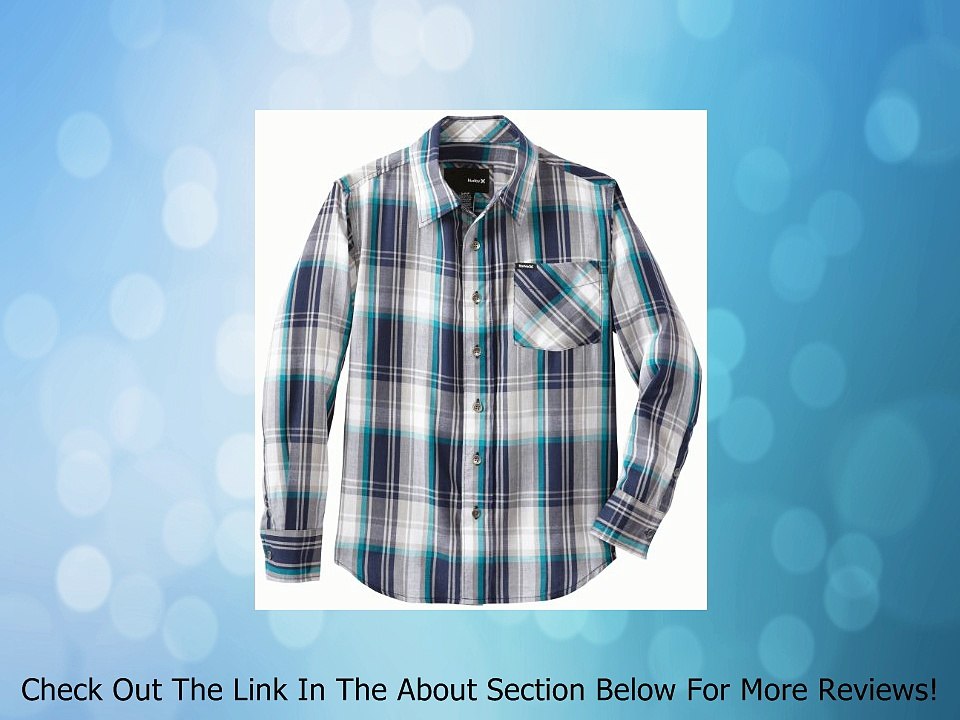 Hurley Big Boys' Jack Long Sleeve Woven Shirt, Legacy Navy, Small