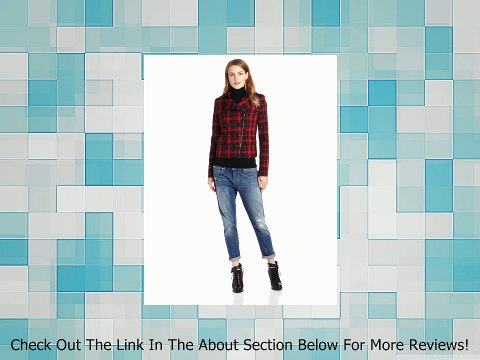 Anne Klein Women's Plaid Moto Jacket, Black/Lipstick Multi, Medium